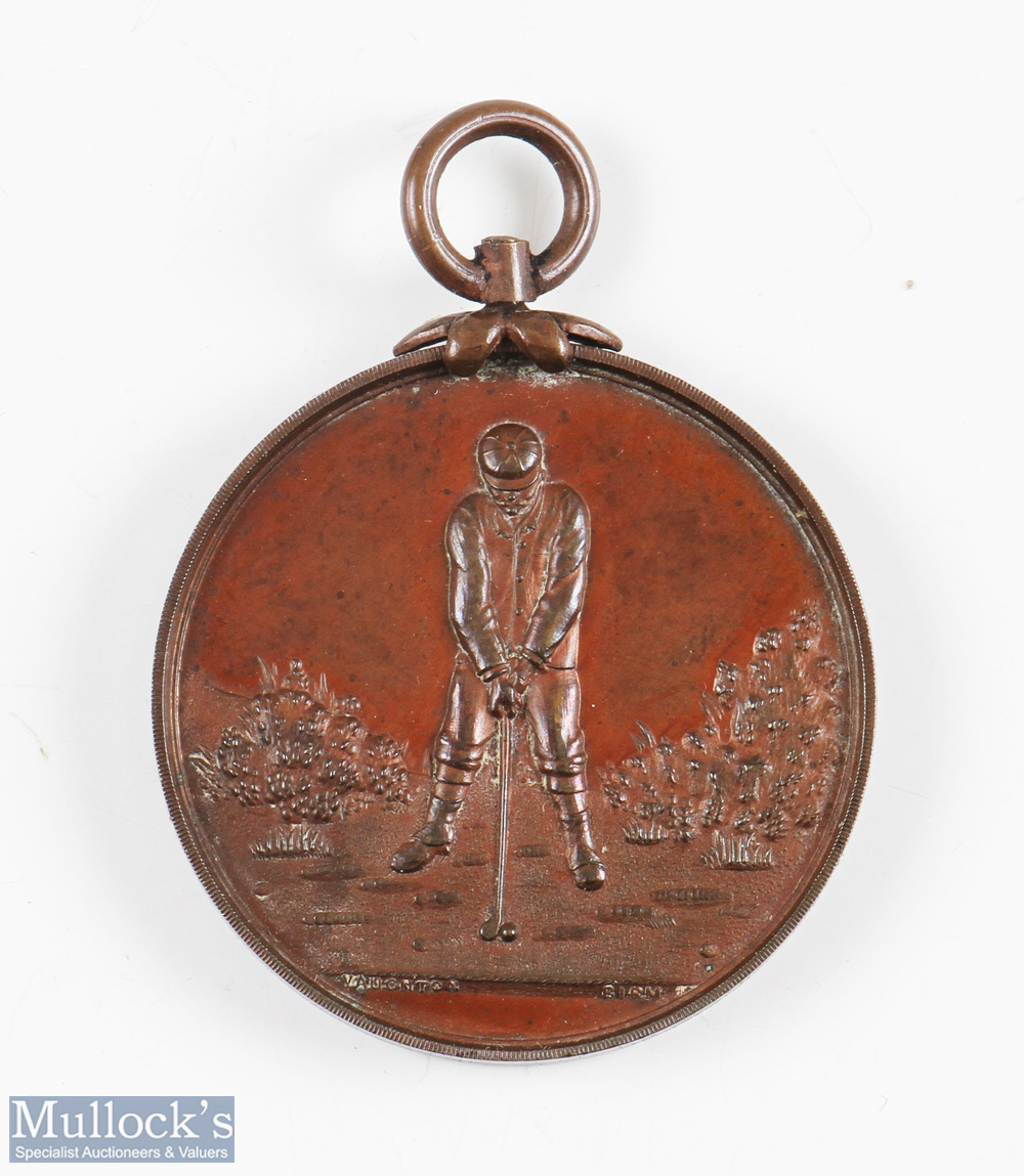 1896 Rare Cunswick Golf Club Kendal (Est 1896-1907) bronze 3rd Place Medal - the obverse engraved - Image 2 of 3