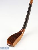Fine R Forgan & Son St Andrews POW longnose scare head light stained beech wood driving putter c1885