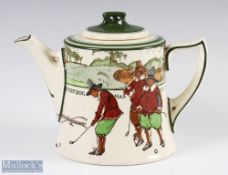 Antique Royal Doulton Series Ware Charles Crombie Teapot of tapered form with shaped handle with