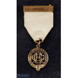 1897 Aberdeen Golf Club 15ct Gold Medal - featuring the clubs crest with crossed golf clubs on the