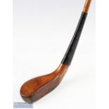 Fine F H Ayres late longnose beech wood putter c1890 - c/w makers shaft stamp just below the