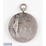 1933 Birmingham Post Office Golfers silver medal - the obverse embossed with a early period