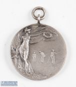 1933 Birmingham Post Office Golfers silver medal - the obverse embossed with a early period