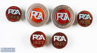 Collection of PGA Members Silver and Enamel, Brass and Enamel lapel badges from 1936 onwards (6)