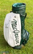 Classic Geoff Cotton MacGregor green & white full size golf bag, comes with hood and straps, ready