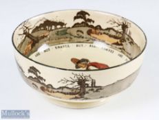 Antique Royal Doulton Series Ware Charles Crombie Ceramic Bowl with golfer design centre with
