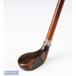 Sunday Golf Walking Stick with socket head wood handle stamped to the crown 'P G H', triangular