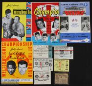 1959-1971 Wembley Boxing Championship Programmes and Tickets, to include programmes of Jack Solomons