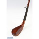 Wilson and Lorimer heavily lofted beech wood semi long nose wooden niblick stamped OK special