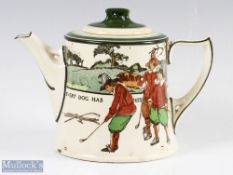 Antique Royal Doulton Series Ware Charles Crombie Teapot of tapered form with shaped handle with