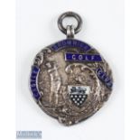 1922 Castle Bromwich Golf Club Silver and enamel medal the obverse featuring a period golfer and the