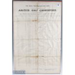 1925 Amateur Golf Championship Tournament Draw Sheet won by Robert Harris - played at Royal North