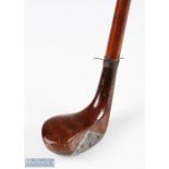 Sunday Golf Walking Stick with socket head wood handle with triangular central face insert, neck