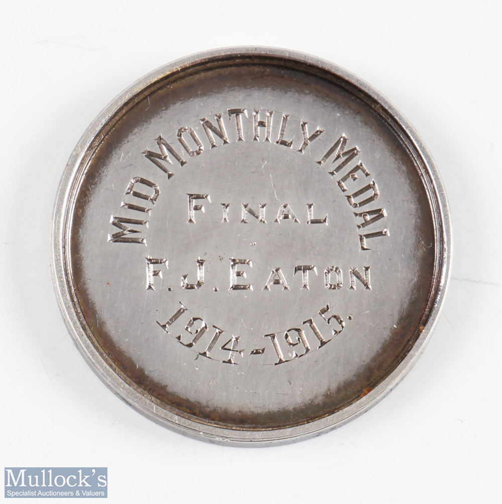 1914/1915 Honor Oak and Forest Hills Golf Club "Mid Monthly Silver Medal" - white metal embossed - Image 3 of 4