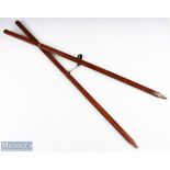 Period mahogany Folding Golf Bag Stand/Rack, with a leather strap - has had some more modern