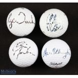 Collection of USA Major Golf Winners signed golf balls (4) - to include Tiger Woods, Phil Mickelson,