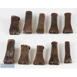 Collection of 10 Cast Iron Golf Club and Other Head Stamp Marks, with names of H Adams, C G Boone,