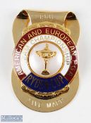 Rare 1981 Official Ryder Cup Team gilt and enamel players money clip - engraved Dave Marr (USA