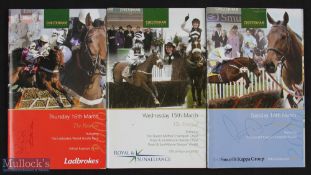 2006 Cheltenham Horse Race Score Cards x3 fully signed by all Jockeys