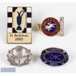 Collection of golfing pin badges (4) - St Andrews Golf Club (Est 1893) silver plate and enamel