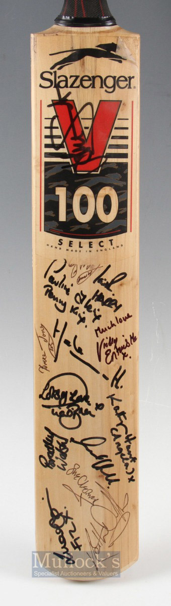 Multi-Signed Charity Cricket Bat some appear to be Coronation Street Pauline Penny, Vicky - Bild 2 aus 3