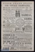 Horse Racing - 1887 Epsom Race Card, a good early race card 4th day Friday 27th May 1887, in good