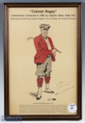 "Colonel Bogey" signed period character colour print - c/w details of its origin originally