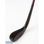 Early J (Jamie) Anderson longnose scare head dark stained beech wood curved faced long spoon golf