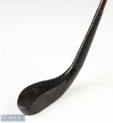Indistinctly stamped makers mark (---nn) dark stained short spoon c1885 - together with owners