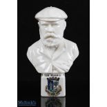 Old Tom Morris St Andrews Crested Ware Bust - Willow Art Staffordshire crested ware large bust of