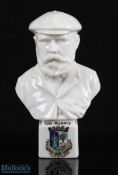 Old Tom Morris St Andrews Crested Ware Bust - Willow Art Staffordshire crested ware large bust of