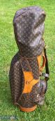 c1970 Luis Vuitton Golf Bag, fully size with hood, leather and vinyl, with signs of wear, still