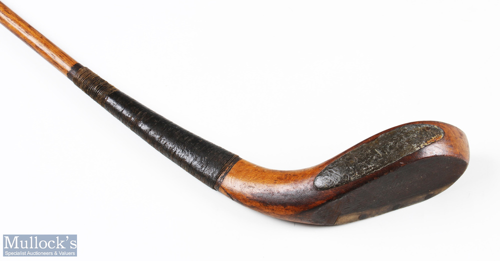 C. Gibson Westward Ho! light stained fruitwood longnose short spoon c1885 - curved face, head - Image 3 of 3