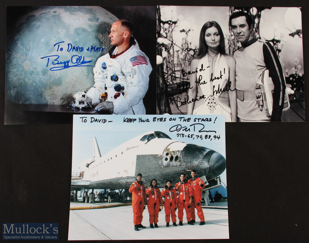 Space Memorabilia - Buzz Aldrin, Second Man on The Moon, Autograph - fine colour 10x8 showing Aldrin