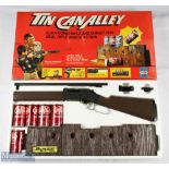 Tin Can Alley by Ideal shooting game complete with 5 Dr Pepper cans, in makers box, some tape