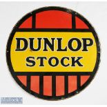 Fine Advertising Enamel Sign - Dunlop Stock, a single sided enamel round sign with a white boarder