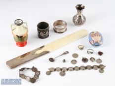 Assorted Collectible Items - inc silver handled ivorine page turner, hallmarked London 1906,