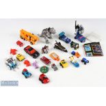 1980s Transformers Toys with noted items of Autobot minus hub cap, Warpath, Cosmos Wheelie,