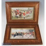 Pair of Humours Military Prints by Harry Payne, framed in heavy oak frames, 44cm x 30cm (2)