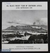 1970 Rare Signed Official NZ Rugby Tour of SA Itinerary Brochure: From the collection of All Black