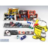 F1 Formula 1 Motor Sport Diecast Cars and Collectibles, with noted items of a card 1999 Thanks Damon