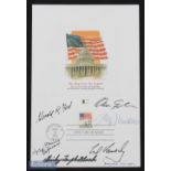 Jacqueline Kennedy, Edward Kennedy, Gerald Ford - Autographs - First day card for the American 'Flag