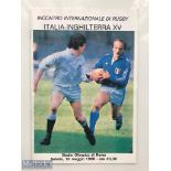 V Rare 1986 Italy v England XV Rugby Programme: Issue from the Stadio Olympico Rome. VG