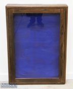 Large Oak Shop Display Cabinets used for displaying shirts, fabric backing but could be used as a