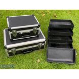 3x Aluminium Stage Case - 2 small suitcase sized, plus a cantilever case with 3 trays -smallest size