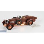 Franklin Mint Hispano Suiza 1924 Tulipwood 1:24 Model Car 121165, with a glass display case on a