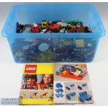Lego Construction Toy 8kg of mixed Lego parts from various sets, noted parts of Train set,