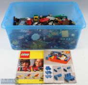 Lego Construction Toy 8kg of mixed Lego parts from various sets, noted parts of Train set,