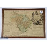 18th c Map of Radnor Shire by Thomas Kitchin - original hand colouring, framed measures 21x14"