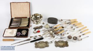 A Selection of Jewellery - Pocket watch Pocket thermometer and silverplated metalware, to include